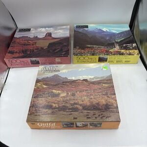 Vintage Whitman Jigsaw Puzzles 500 Pieces Mountains Hills Lot of 3